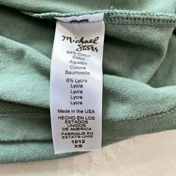 NWT MICHAEL STARS SAGE BASIL BLUE SLEEVELESS CROSSOVER FAUX WRAP MIDI DRESS - XS - Picture 8 of 9